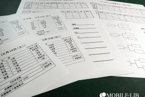 サッカー大会。ユポ紙でトーナメント表の出力